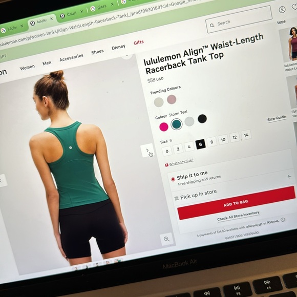 New without tags Lululemon align waist length racer back tank top - Picture 5 of 5